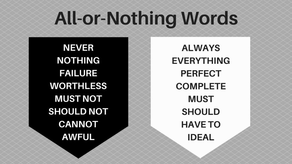 All or Nothing words (Cognitive Distortion in Depression)